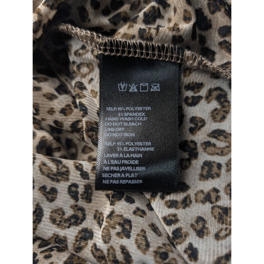 Silence + Noise Leopard Mesh Top M - Mob Wife Office Siren Y2K Animal Print - Picture 8 of 10
